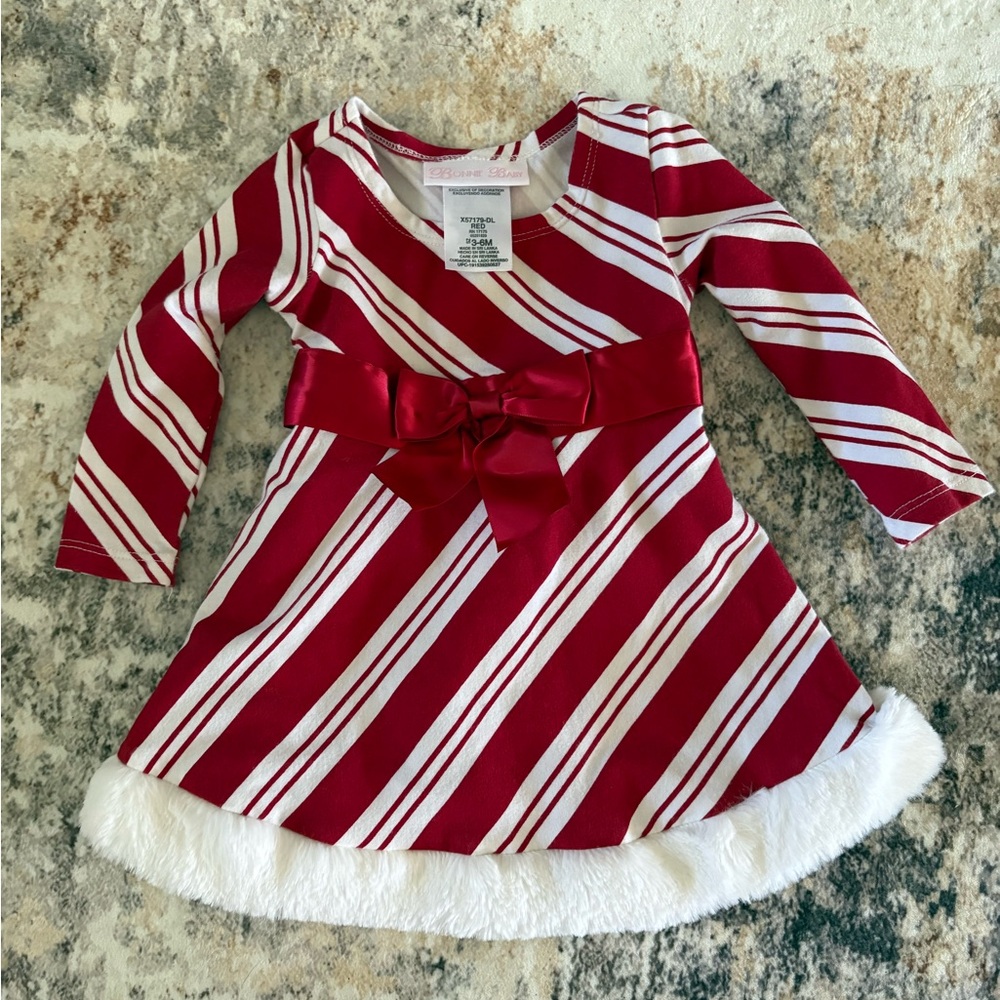 Bonnie Baby Red and White Striped Dress